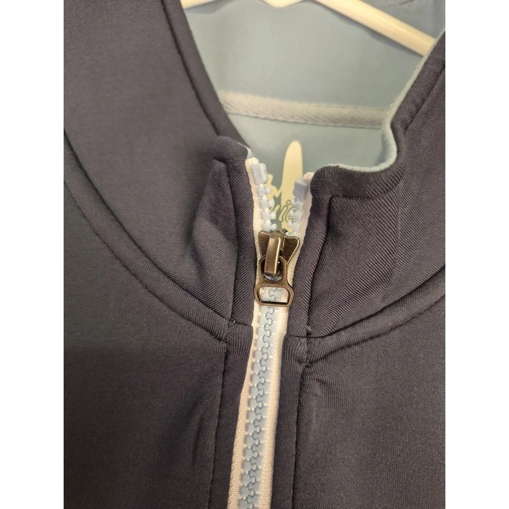 Johnnie-O Mens Navy Blue Quarter Zip Golf Vest Performance W Logo Size Medium‎